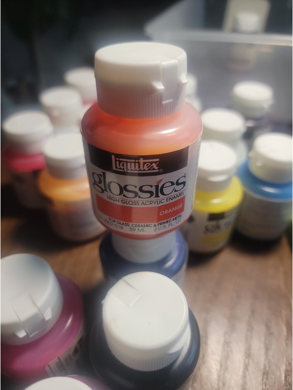 Discontinued Liquitex Orange Glossies Paint 2-oz jar - High Gloss Enamel
